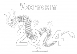 Gratis tekening Draak Gelukkig Nieuwjaar Chinees Nieuwjaar Draken, eenhoorns en fantastische dieren 2024