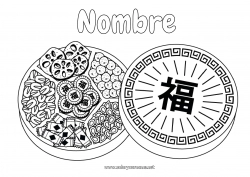 Colorear gratis Alimento Año Nuevo chino China