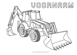 Gratis tekening Bouwvoertuigen Graafmachine Bouwberoepen