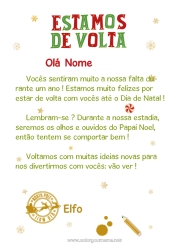 Desenho para personalizar Elfo de Natal Cartas de duendes travessos Carta de Chegada do Duende