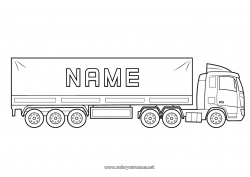 Free coloring Truck Vehicles Trucks and utility vehicles Transportation Professions Truck driver
