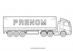 Coloriage gratuit Camion Véhicules Camions et véhicules utilitaires Métiers du transport Routier