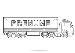 Pagină de colorat personalizată Camion Vehicule Camioane și vehicule utilitare Meserii în transport Rutier