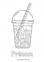 Coloriage à personnaliser Boisson Soda Bubble tea