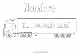 Colorear gratis Camión Vehículos Camiones y vehículos utilitarios Profesiones del transporte Camionero
