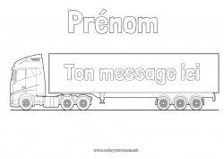 Coloriage gratuit Camion Camions et véhicules utilitaires Métiers du transport Routier