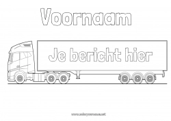 Gratis tekening Vrachtwagen Vrachtwagens en bedrijfsvoertuigen Vervoersberoepen Vrachtwagenchauffeur