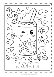Free colouring Cute Drink Bubble tea
