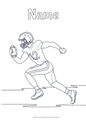 Colouring to customise Sport Super Bowl Rugby Team Sports