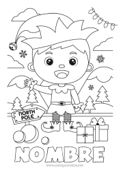 Colorear gratis Elfos de navidad Dibujos de Elfos para colorear Cascabeles