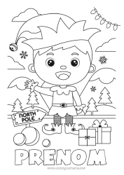 Coloriage gratuit Lutins de Noël Coloriages lutins Grelots