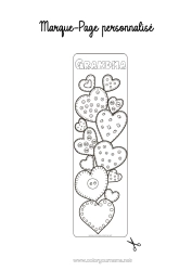 Free coloring Heart Bookmark