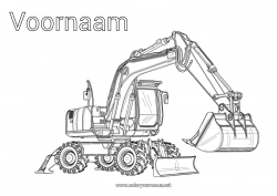 Gratis kleurplaat Graafmachine Bouwvoertuigen Bouwberoepen