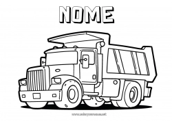 Colorazione gratuita Camion Veicoli Camion e veicoli commerciali Mestieri del cantiere Professioni del trasporto Camion ribaltabile