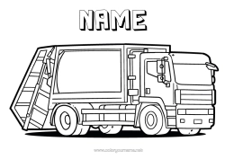 Free colouring Lorry Vehicles Trucks and commercial vehicles Dustbin lorry