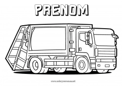 Coloriage à personnaliser Camion Véhicules Camions et véhicules utilitaires Camion poubelle