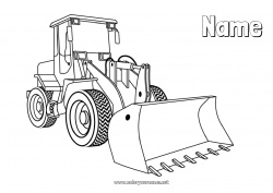 Free coloring Construction machinery Construction Jobs Bulldozer Wheel loader