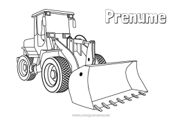 Desen liber de colorat Vehicule Utilaje de construcție Meserii de șantier Buldozer Încărcătoare