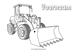 Gratis kleurplaat Voertuigen Bouwvoertuigen Bouwberoepen Bulldozer Wiellader