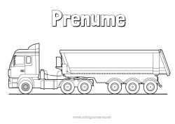 Desen liber de colorat Vehicule Camioane și vehicule utilitare Meserii în transport Camion cu benă