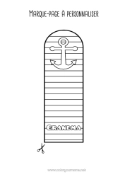 Free coloring Dad Mum Grandma Grandpa Happy feast day ! Summer Bookmark Marine anchor Stripes