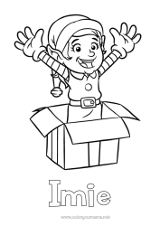 Rysunek za darmo Świąteczne skrzaty Boże Narodzenie Kolorowanki dla skrzatów