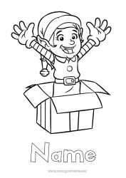Free colouring Christmas Elves Christmas Elf colouring pages
