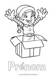 Coloriage gratuit Lutins de Noël Noël Coloriages lutins