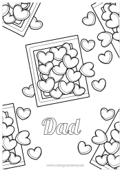 Free colouring Heart I love you.