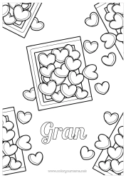 Free colouring Heart I love you.