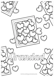 Free colouring Heart I love you.