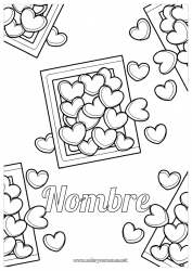 Niño página para colorear Corazón Te amo