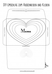 Kinder-Malvorlage Herz Ich liebe dich Umschlag Bedruckbare Umschläge