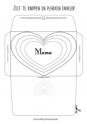 Kleurplaat voor kinderen Hart Ik hou van jou Envelop Afdrukbare enveloppen