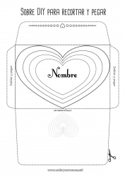 Dibujo libre Corazón Te amo Sobre Sobre para imprimir