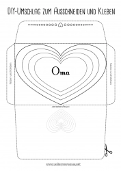 Kinder-Malvorlage Herz Ich liebe dich Umschlag Bedruckbare Umschläge