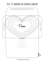 Kleurplaat voor kinderen Hart Ik hou van jou Envelop Afdrukbare enveloppen