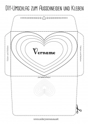 Kostenlose Malvorlage Herz Ich liebe dich Umschlag Bedruckbare Umschläge