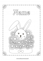 Free drawing Flowers Bunny Animal Envelope Forest animals