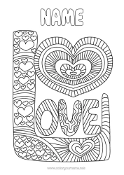 Free colouring I love you. Valentine's Day 