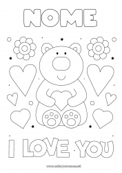 Disegno gratuito Orso Ti amo Orsetto San Valentino Animali della foresta