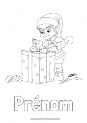Coloriage gratuit Lutins de Noël Noël Coloriages lutins