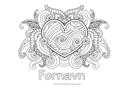 Fargeleggingssiden å tilpasse Hav Stort hjerte Zentangle