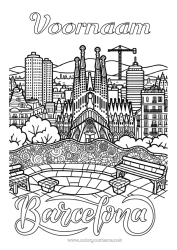 Gratis tekening Spanje Stadsgezicht Barcelona