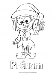 Coloriage gratuit Lutins de Noël Noël Coloriages lutins