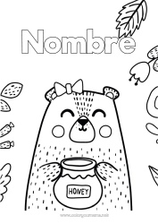 Dibujo libre Llevar Lindo Feliz día de fiesta Te amo Animales Osito Animales del bosque Miel
