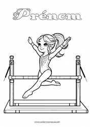 Coloriage à personnaliser Sport Gymnastique Sports artistiques