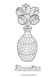 Niño página para colorear Tulipán Zentangle Ramillete Países Bajos