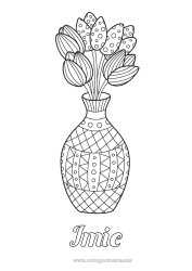 Kolorowanka za darmo Tulipan Zentangle Bukiet Holandia