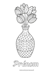 Coloriage gratuit Tulipe Zentangle Bouquet Pays Bas